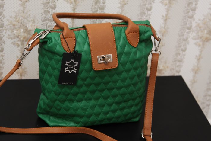 Handtasche Damen - Lederhandtasche grün