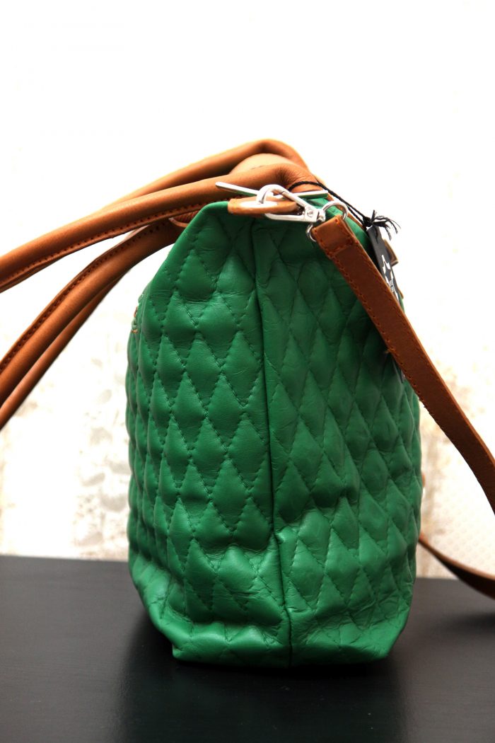 Handtasche Damen - Lederhandtasche grün – Bild 3