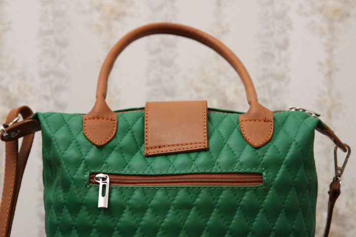 Handtasche Damen - Lederhandtasche grün – Bild 5