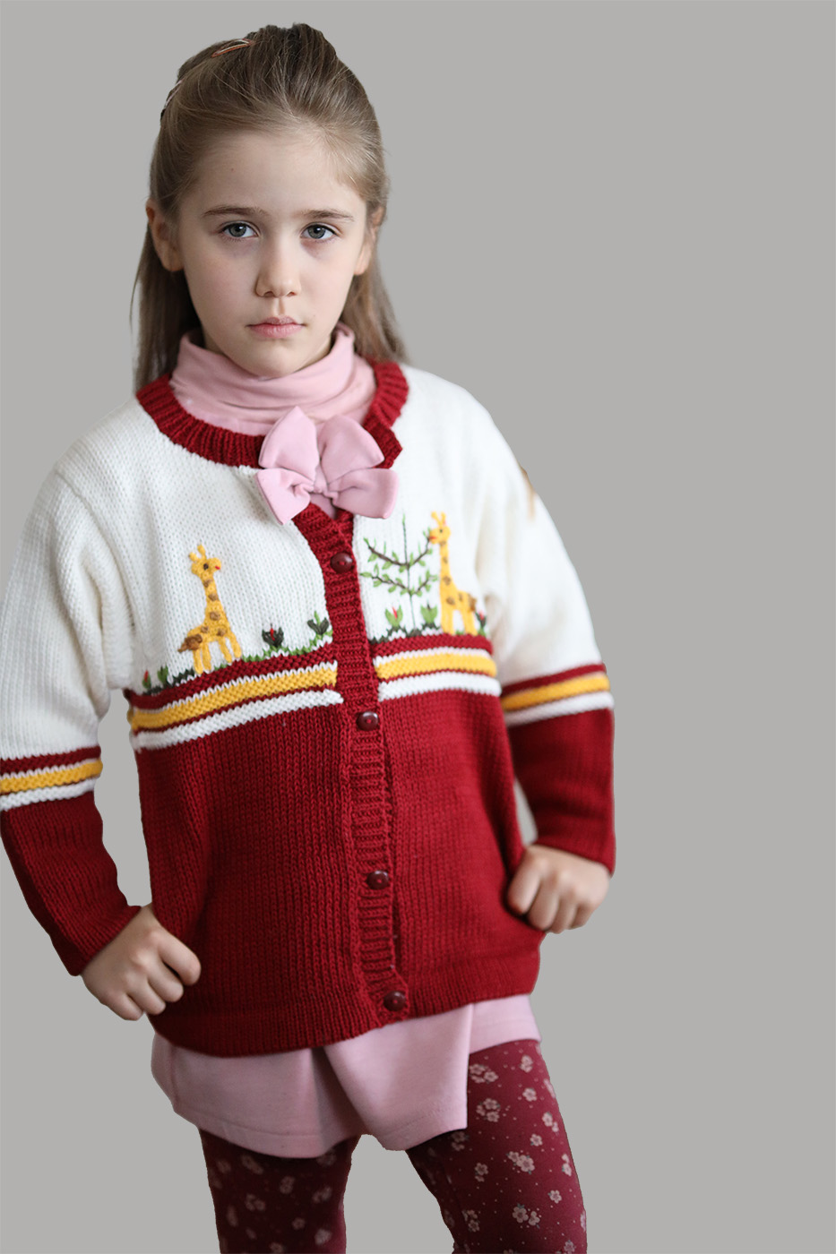 Kinder Strickjacke Giraffe aus Baumwolle – Bild 3