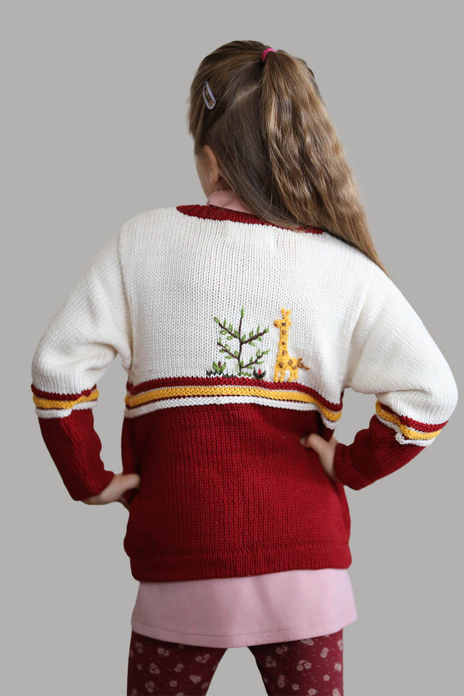 Kinder Strickjacke Giraffe aus Baumwolle – Bild 4