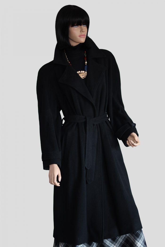 Damenmantel elegant - Schwarz (Midi)