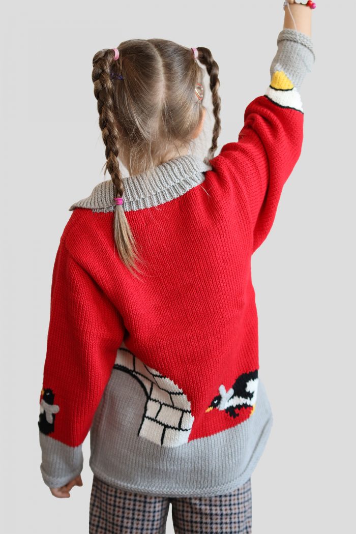 kinder-strickpullover-pinguin-rot