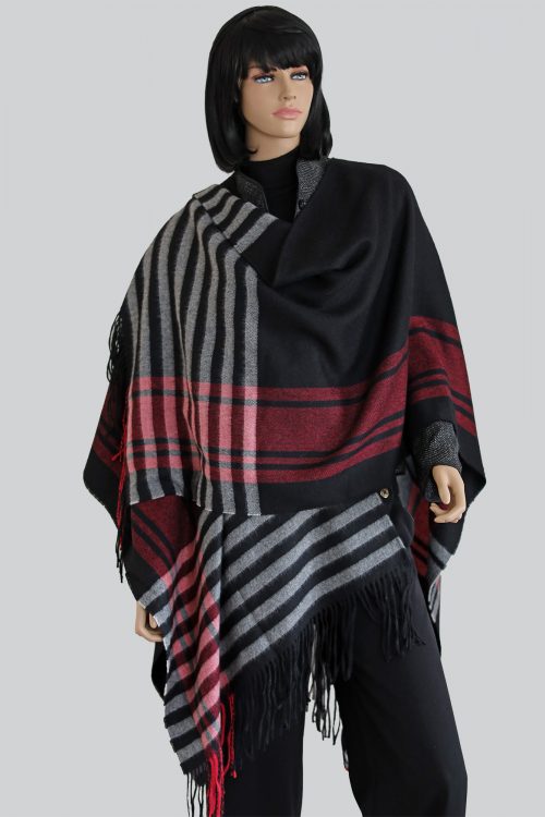 Cape Baby Alpaka, gestreift, Ariasdepetri Luxuriöses Cape aus 100% Baby Alpaka – Stil, Komfort und Nachhaltigkeit in einem