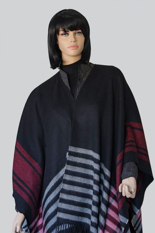 Cape Baby Alpaka, gestreift, Ariasdepetri Luxuriöses Cape aus 100% Baby Alpaka – Stil, Komfort und Nachhaltigkeit in einem