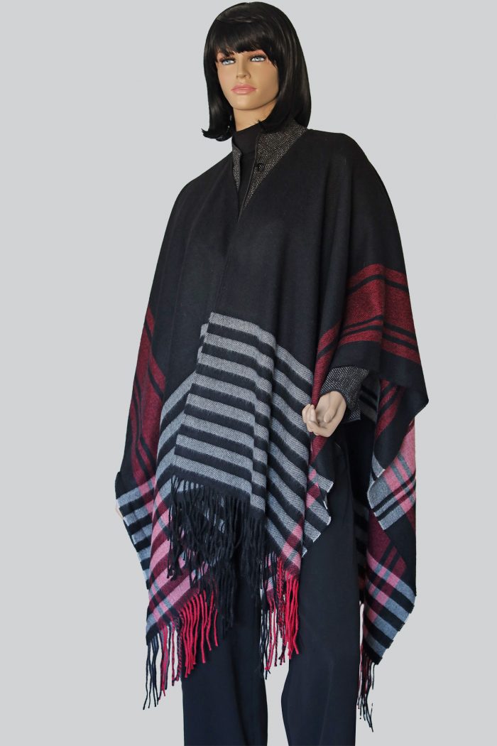 Cape Baby Alpaka, gestreift, Ariasdepetri Luxuriöses Cape aus 100% Baby Alpaka – Stil, Komfort und Nachhaltigkeit in einem