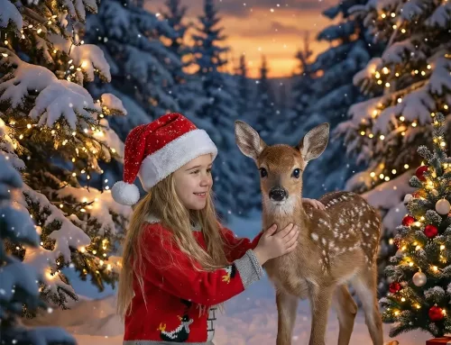 Ein magisches Weihnachtsmärchen: Warum dieser Weihnachtspullover Kind und Rehkitz zusammenbringt