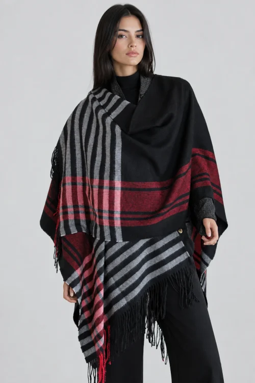 Cape Baby Alpaka, gestreift, Ariasdepetri Luxuriöses Cape aus 100% Baby Alpaka – Stil, Komfort und Nachhaltigkeit in einem